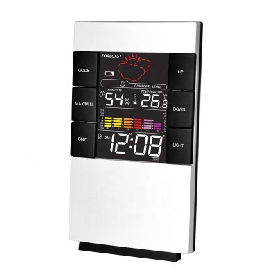 KH-CL008 Multi-functional LCD Color Screen Digital Weather Forecast Electronic Alarm Clock with Temperature Humidity