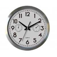 16 inch  Aluminium Frame  Wall Clock with Humidity and Temperature