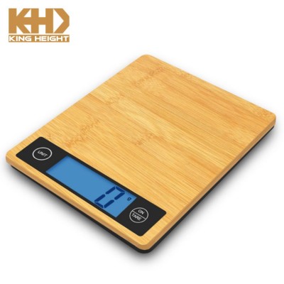 KH-SC004 King Height LCD Food Digital Household Electronic Weighing Bamboo Scale for Kitchen