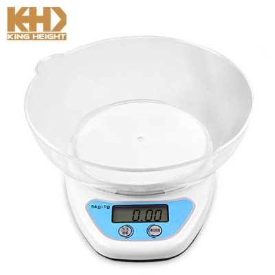 KH-SC014 King Height Houseable Platform Mini Smart Plastic Electronic Digital Weighing Scale with Bowl