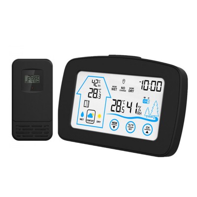 KH-CL148 LCD Digital Clock Indoor Outdoor Temperature Color Weather Station with Outdoor Sensor Wireless 433