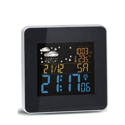 KH-CL009 Home LCD Weather Station Indoor Outdoor Digital Radio Controlled Alarm Clock with Temperature Humidity Sensor